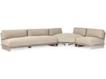 Livia 3-Piece Outdoor Teak Sectional Sofa in Taupe