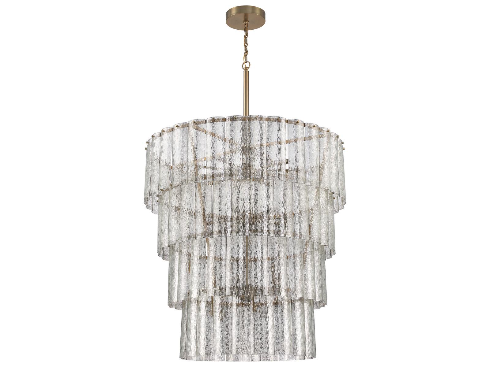 Craftmade 28-Light Museo Chandelier in Satin Brass with Mercury Glass