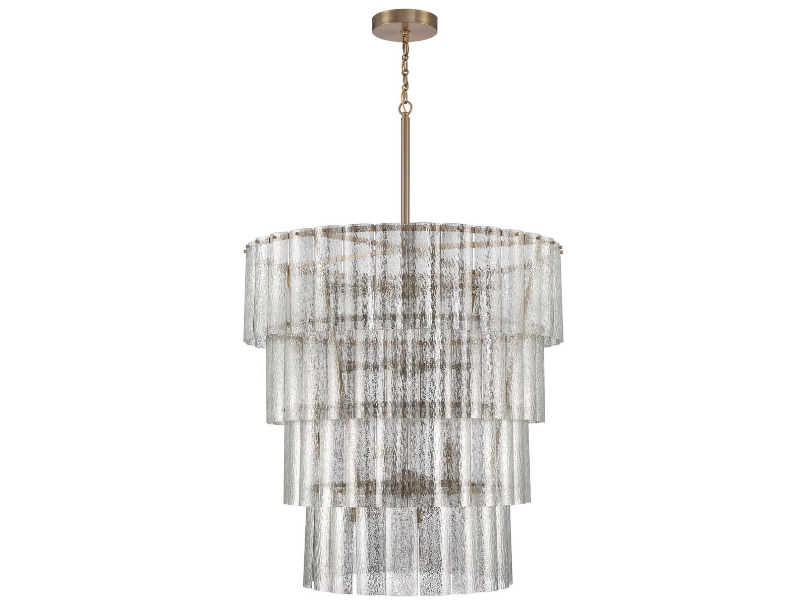 Craftmade 28-Light Museo Chandelier in Satin Brass with Mercury Glass
