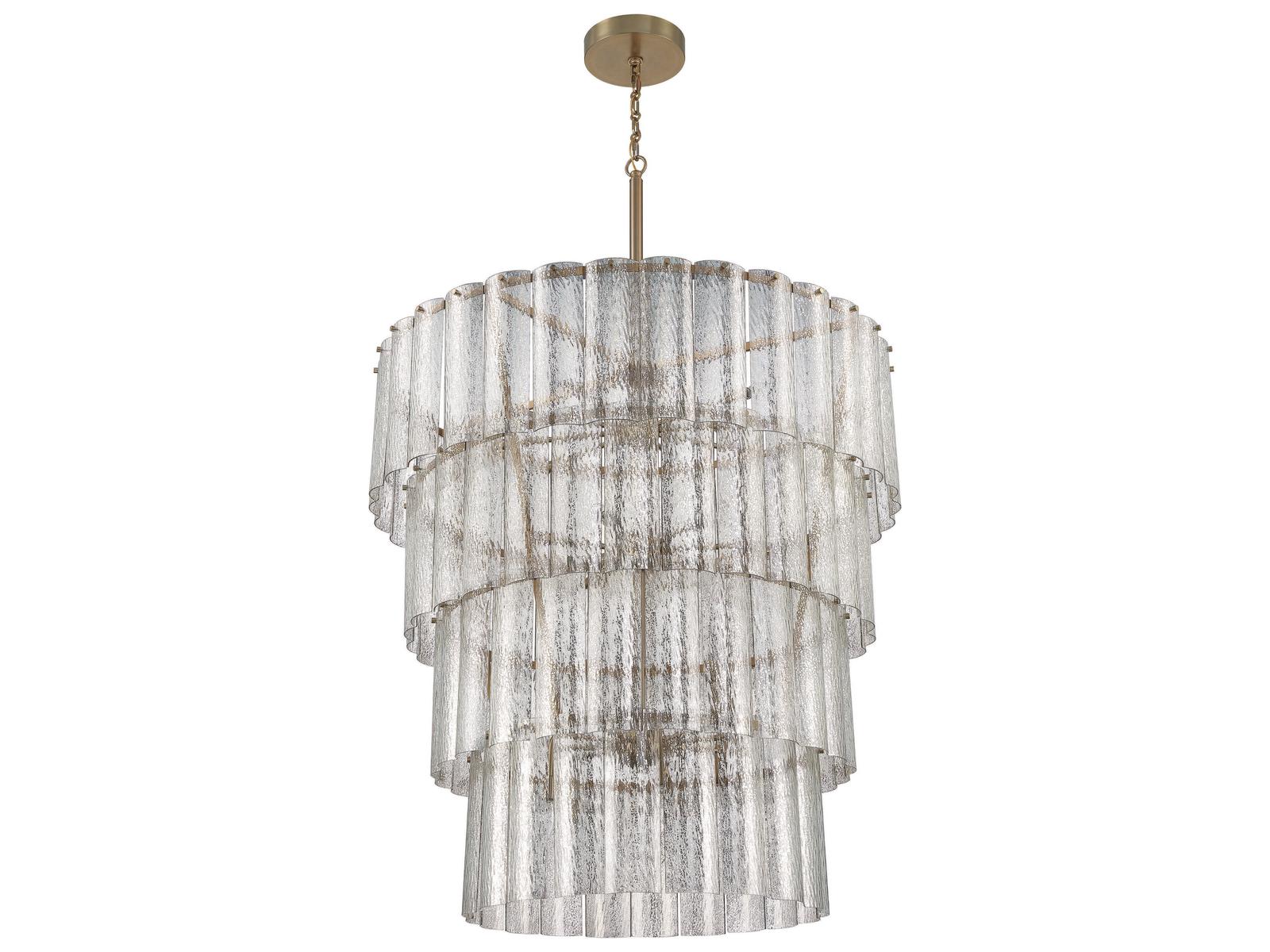 Craftmade 28-Light Museo Chandelier in Satin Brass with Mercury Glass
