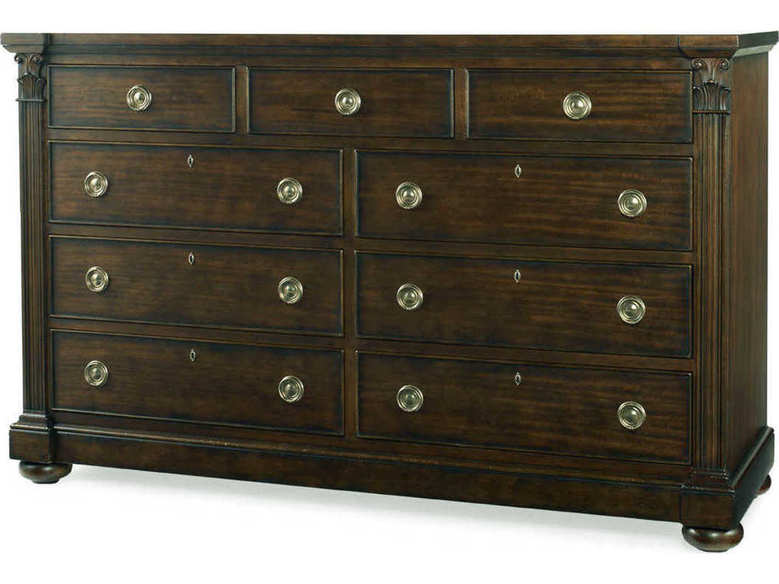 Chelsea Club Sloane Dresser in Cognac Mahogany with Nine Drawers