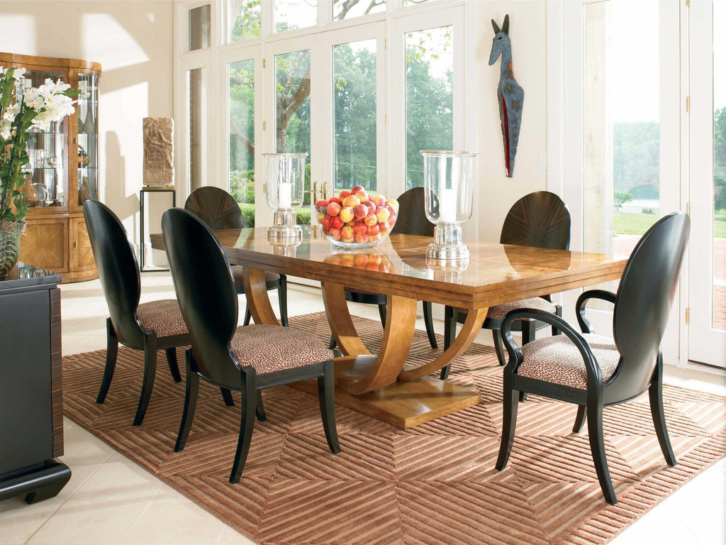 Omni Rectangle 78-Inch Dining Table in Cluster Maple and Sable Finish