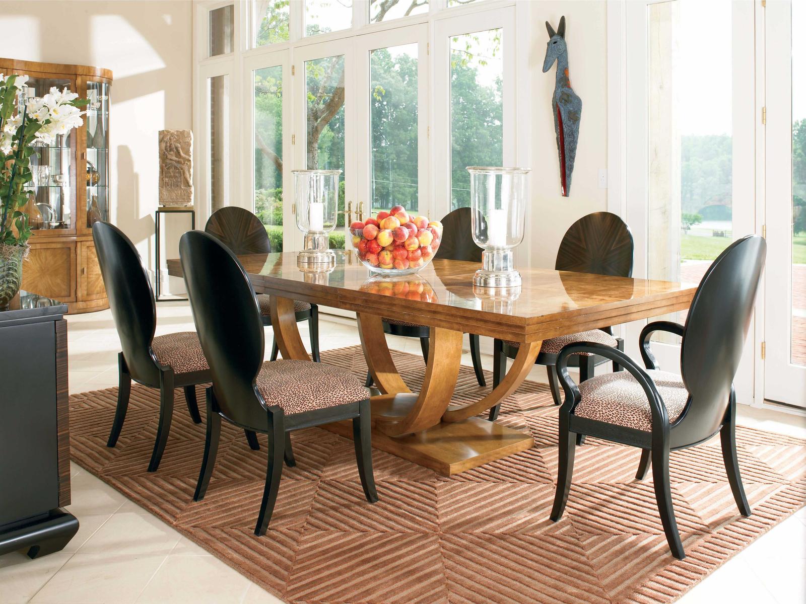 Omni Rectangle 78-Inch Dining Table in Cluster Maple and Sable Finish