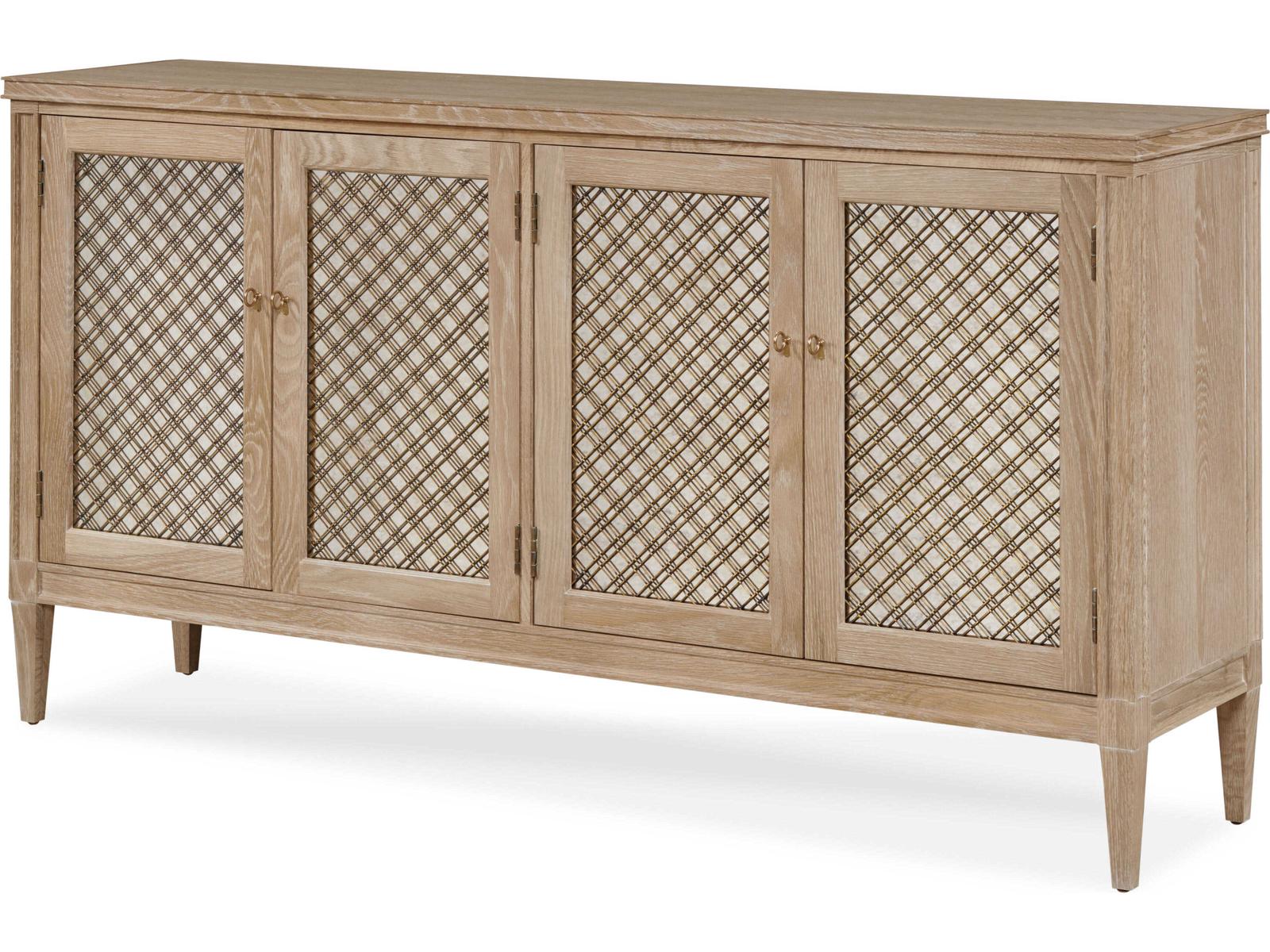 Maison 47 Mesh Front Sideboard in Blonde Cerused Finish