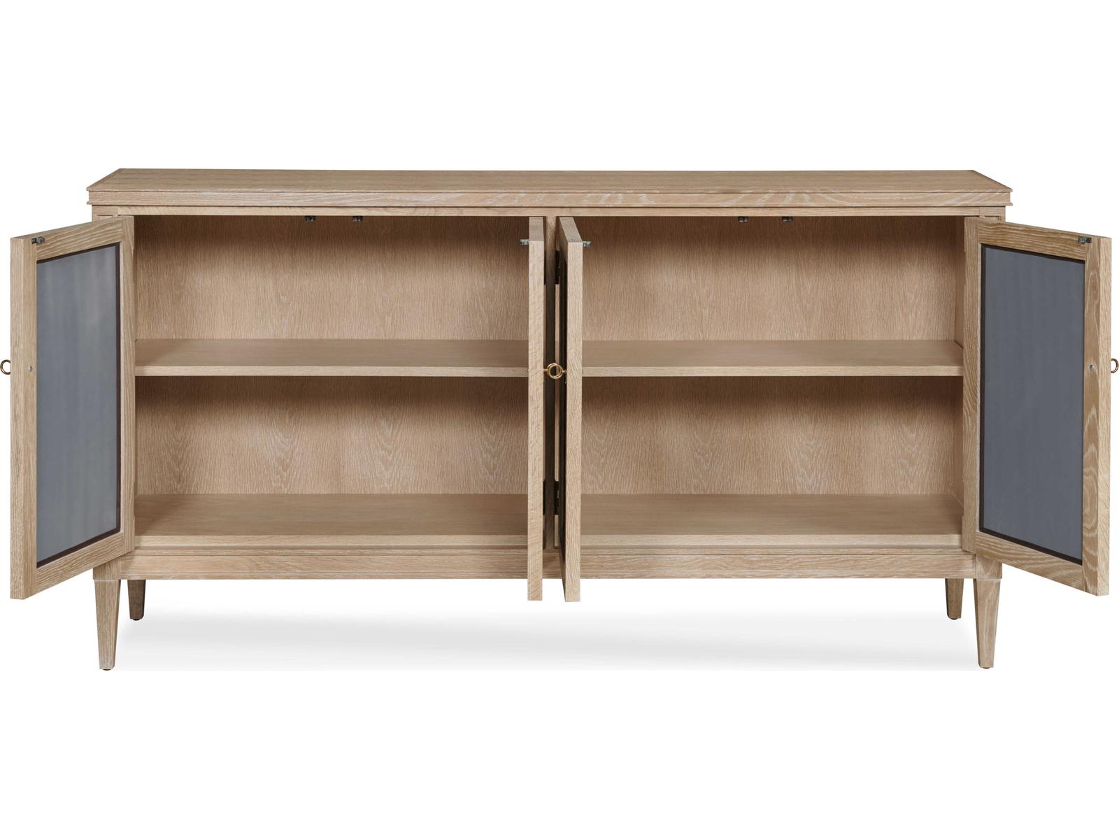 Maison 47 Mesh Front Sideboard in Blonde Cerused Finish