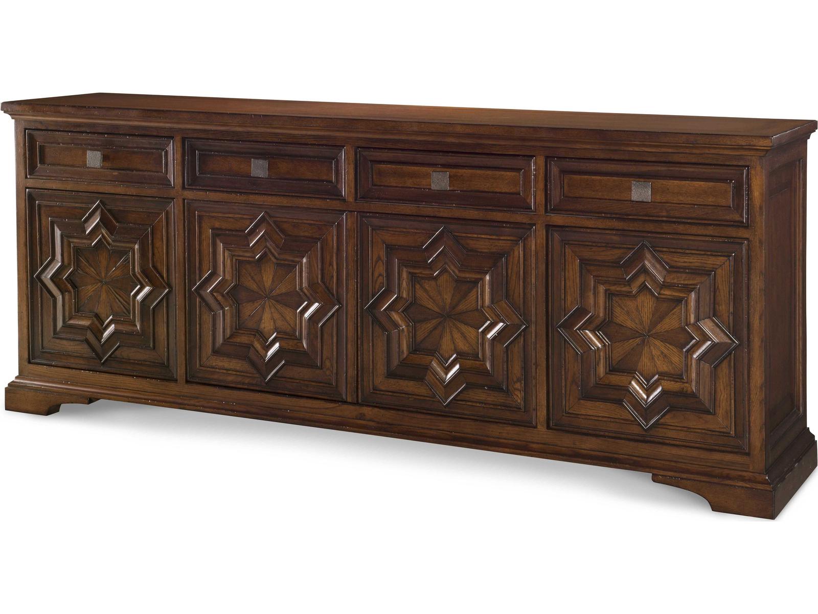 Casa Bella Carved Credenza Sierra Finish