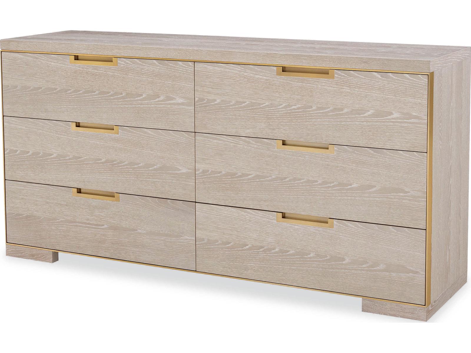 Cadence Six Drawer Dresser in Sand Cerused Oak