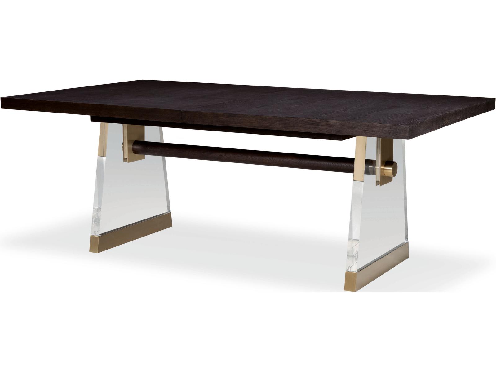 Cadence 80-Inch Rectangle Dining Table in Sand Cerused with Lucite Legs