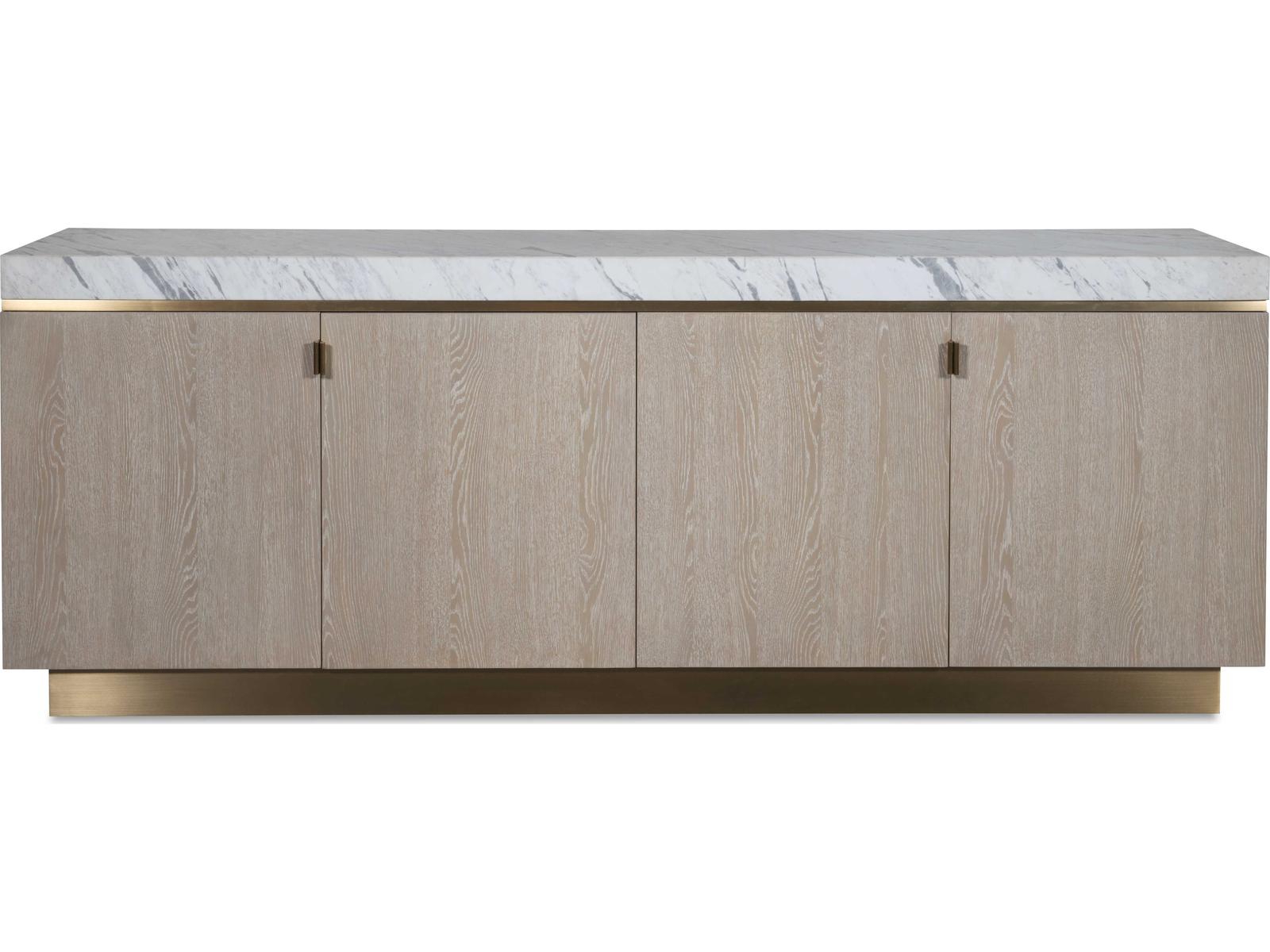 Cadence Credenza with Carrara Marble Top in Sand Cerused