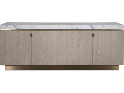 Cadence Credenza with Carrara Marble Top in Sand Cerused