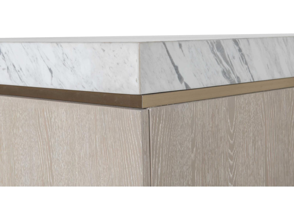 Cadence Credenza with Carrara Marble Top in Sand Cerused