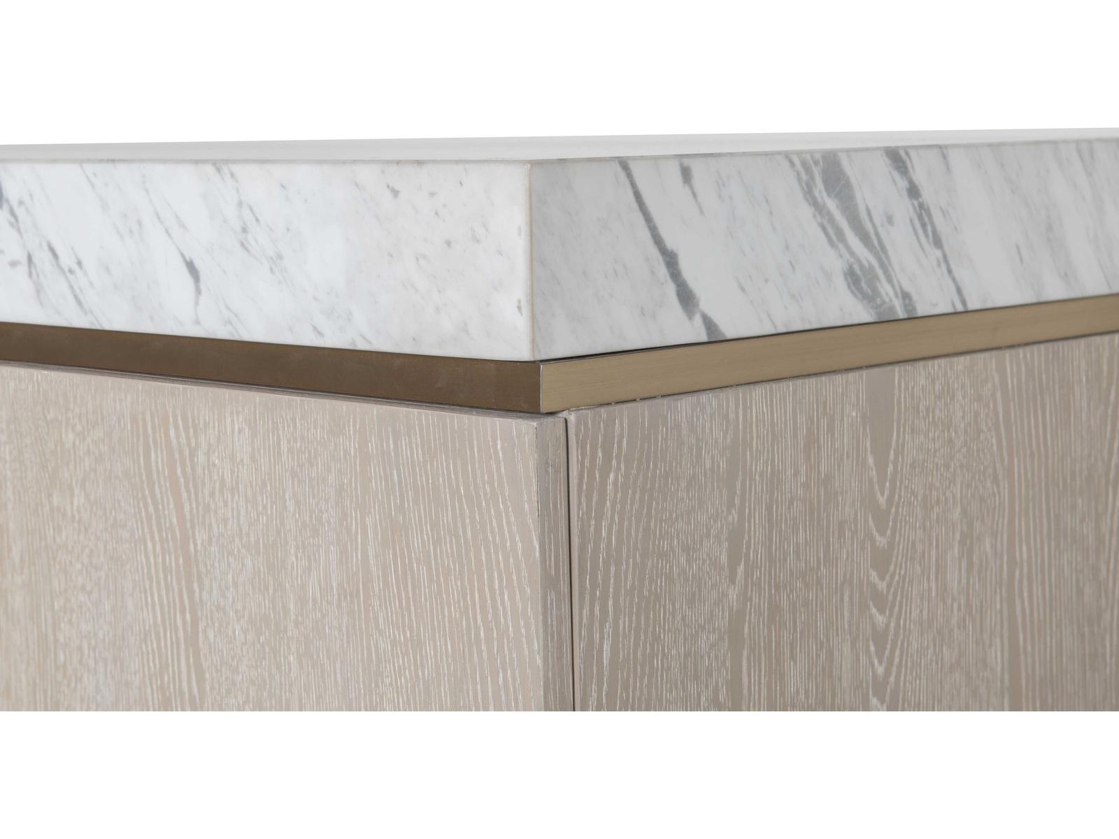 Cadence Credenza with Carrara Marble Top in Sand Cerused