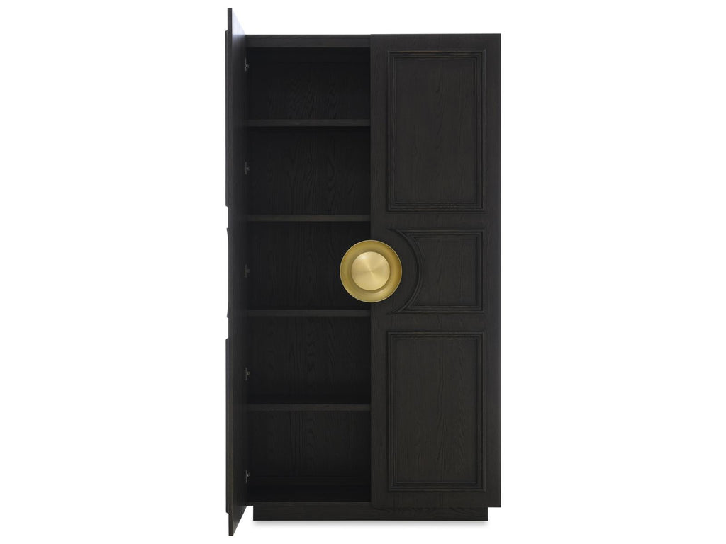 Cadence Mocha Wood Wardrobe with Antique Brass Hardware