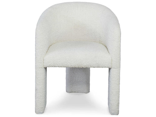 Cadence Open Leg Upholstered Dining Armchair in Off-White Boucle Fabric