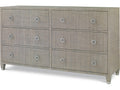 Charleston 6-Drawer Dresser French Grey Raffia