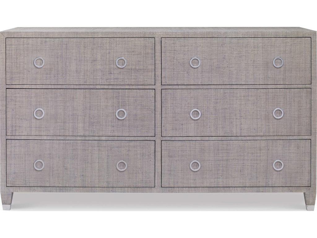 Charleston 6-Drawer Dresser French Grey Raffia