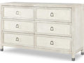 Curate Atlas Six Drawer Dresser in Off White with Raffia