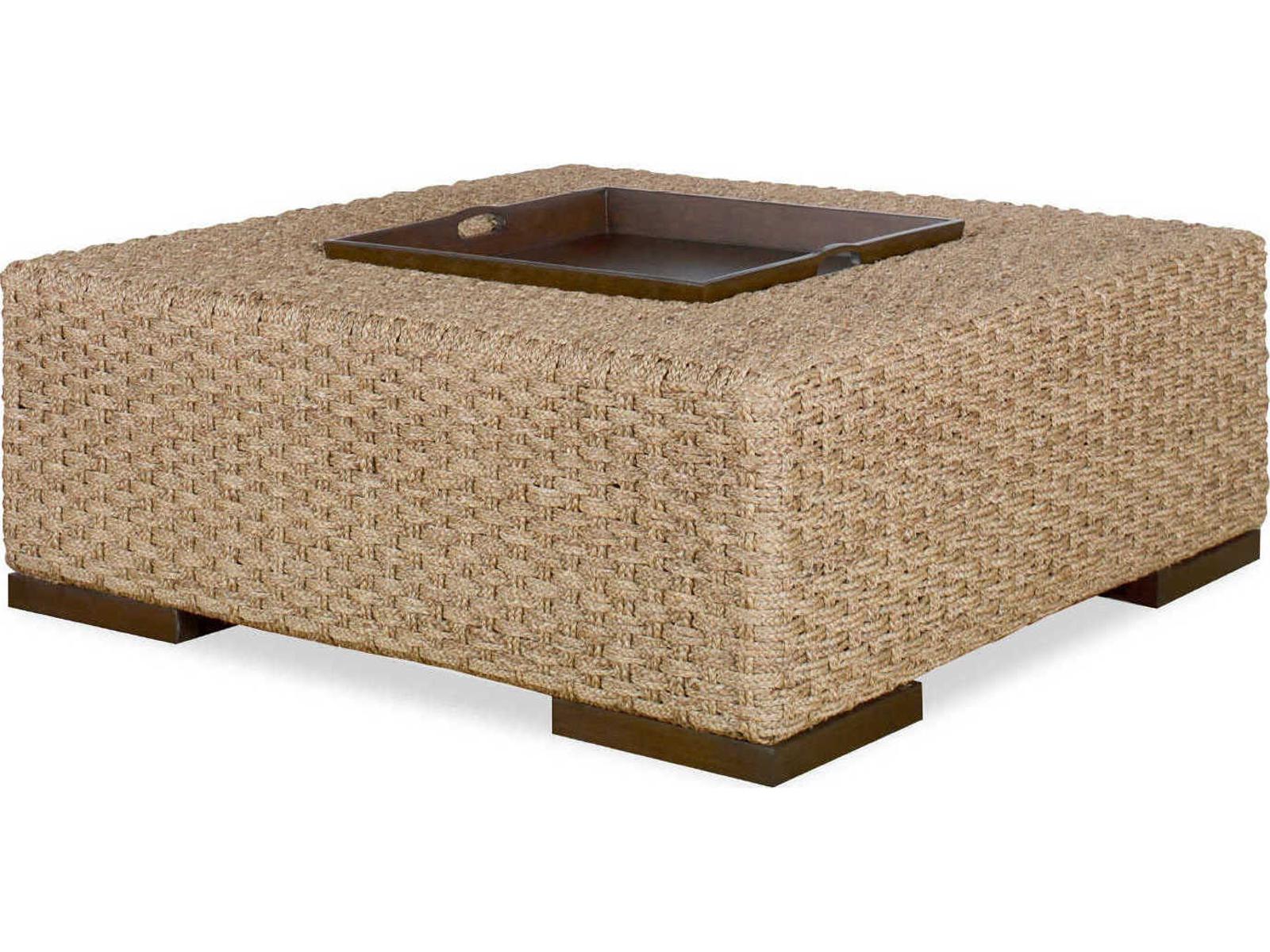 Curate Havana Square Cocktail Table in Natural Abaca and Mahogany