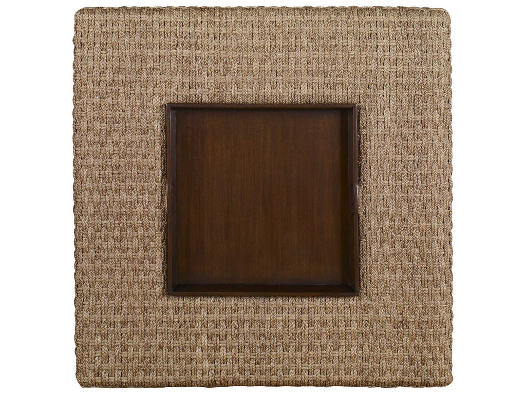 Curate Havana Square Cocktail Table in Natural Abaca and Mahogany