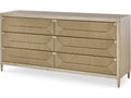 Palmetto Six Drawer Dresser with Abaca Rope Panels and Grey Wash