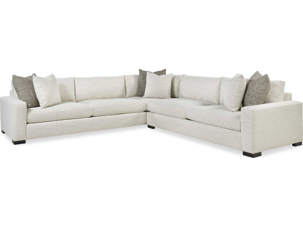 Great Room Two-Piece Modular Fabric Sectional in Snow White