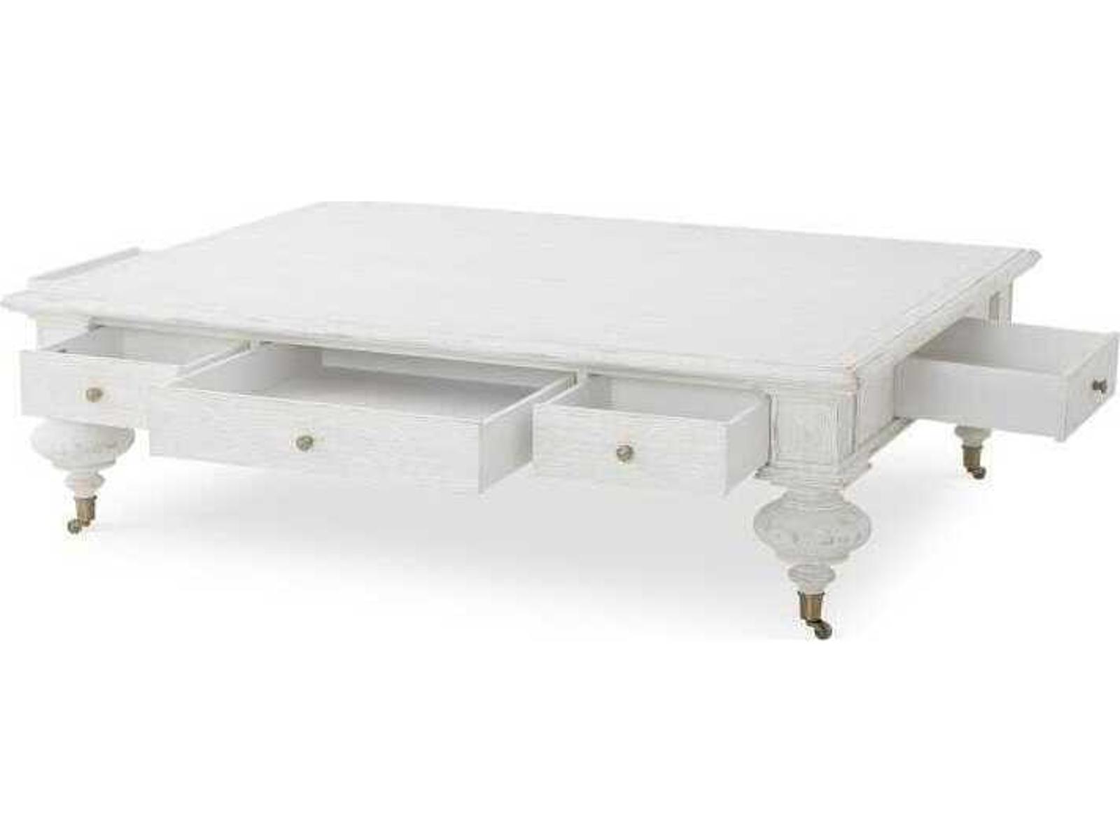 Monarch Rectangle Coffee Table Oak and Veneer White Wash Finish