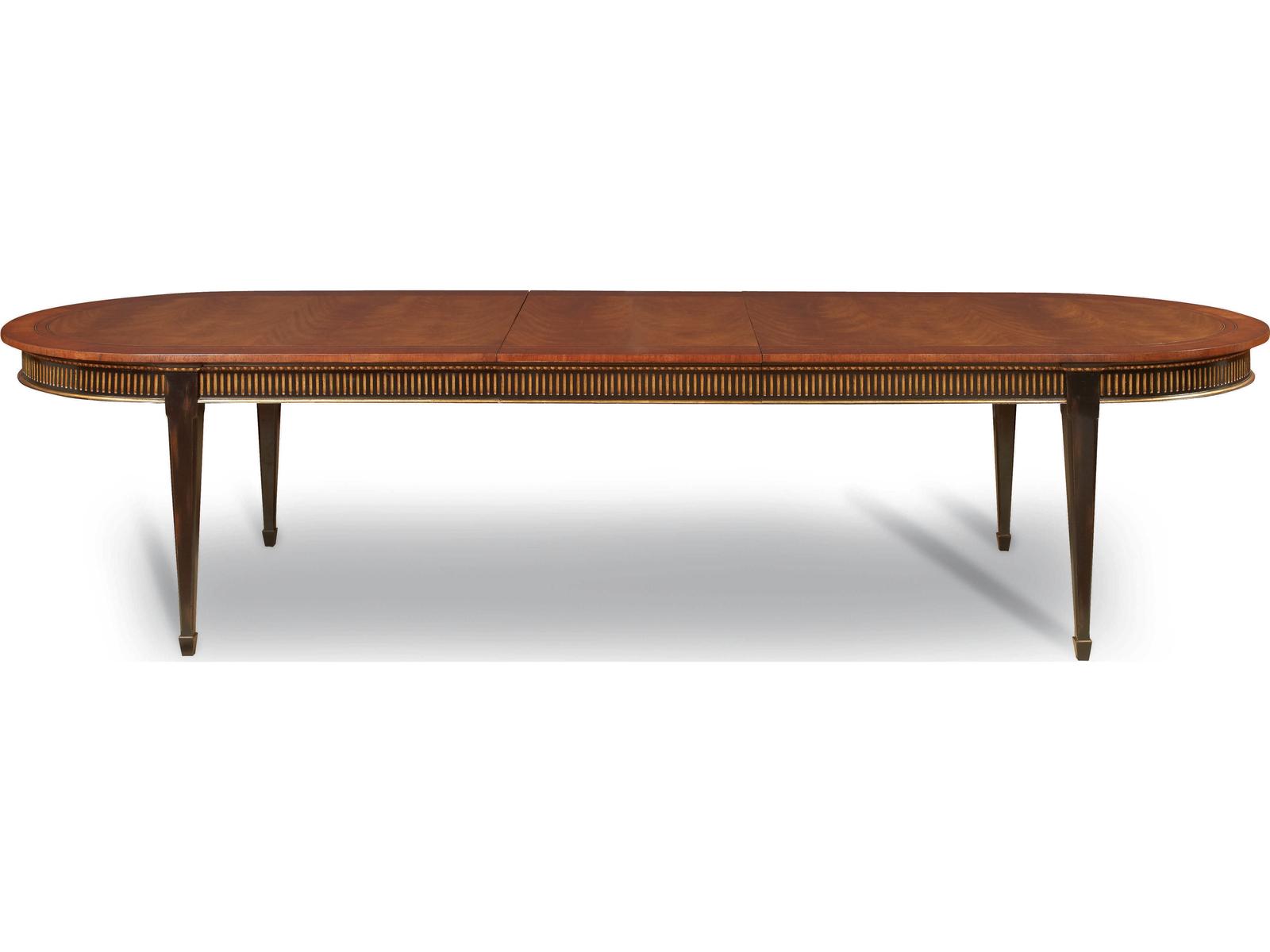 Monarch Barrington Oval Dining Table in Distressed Black and Gold with Mahogany Top