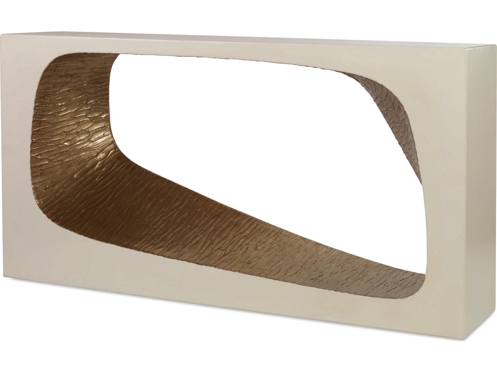 Grand Tour Kelly Console Table in Cream and Bronze