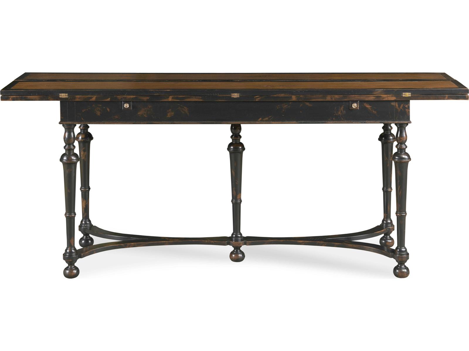 Winston Flip-top Console Table in Mahogany and Oak Veneer