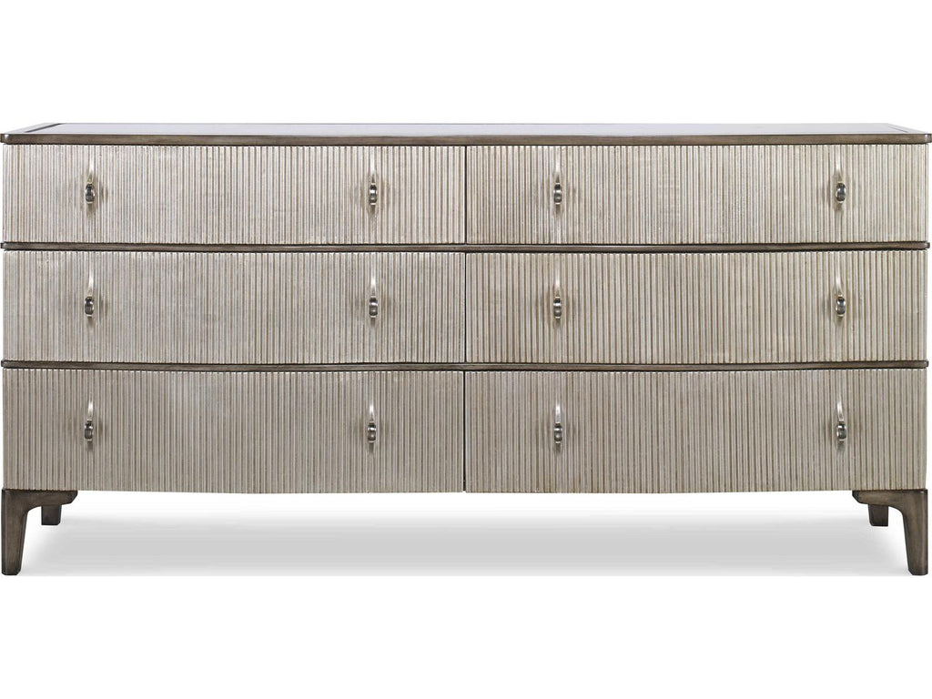Grand Tour Edison 6-Drawer Dresser with Eglomise Mirror Top