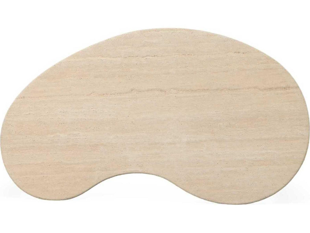 Anders Kidney Bean Coffee Table in Almond Travertine Stone