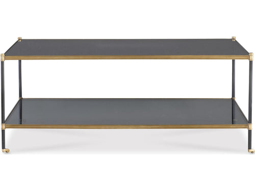 Asher Rectangle Coffee Table in Bronze and Smoke Glass