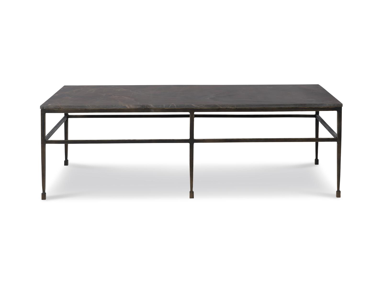 Grand Tour Orvieto Rectangle Coffee Table in Marble and Bronze