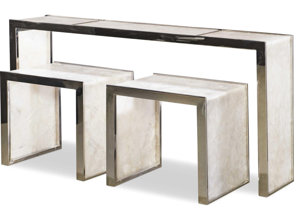 Samantha Glassy Quartz Rectangular Console Table