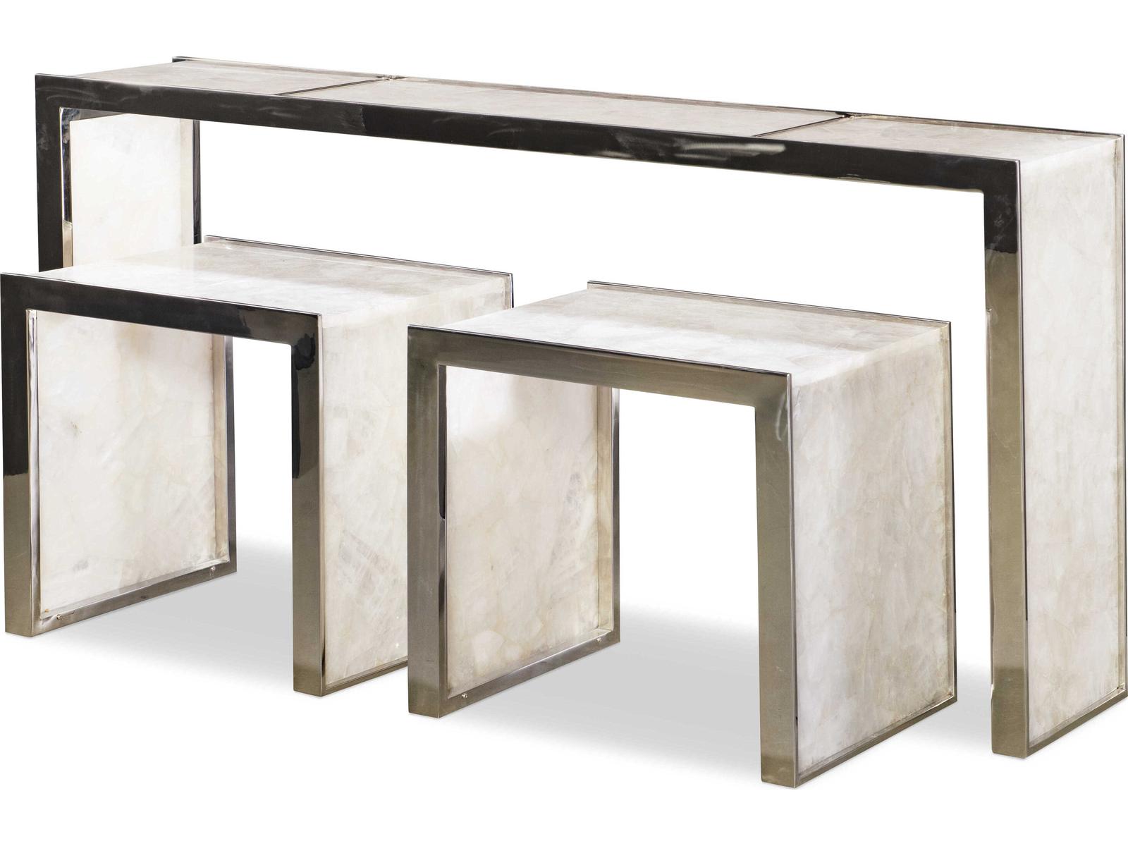 Samantha Glassy Quartz Rectangular Console Table