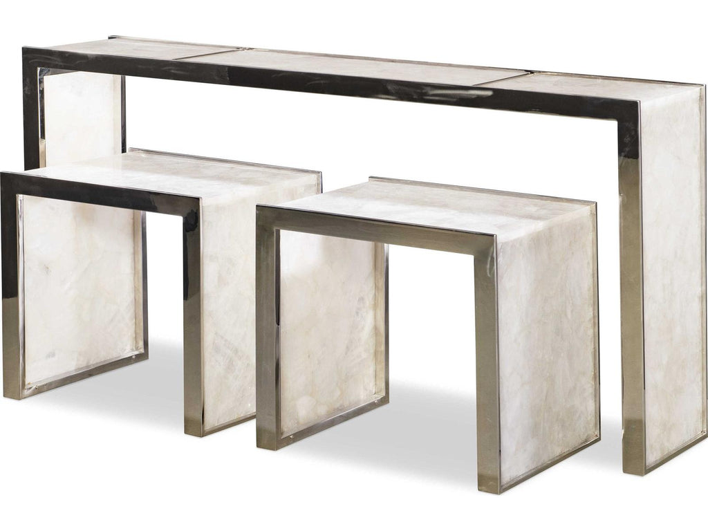 Samantha Glassy Quartz Rectangular Console Table