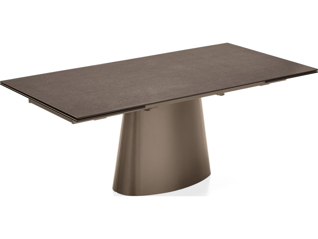 Ellisse Extendable Rectangle Dining Table with Ceramic Top and Metal Base