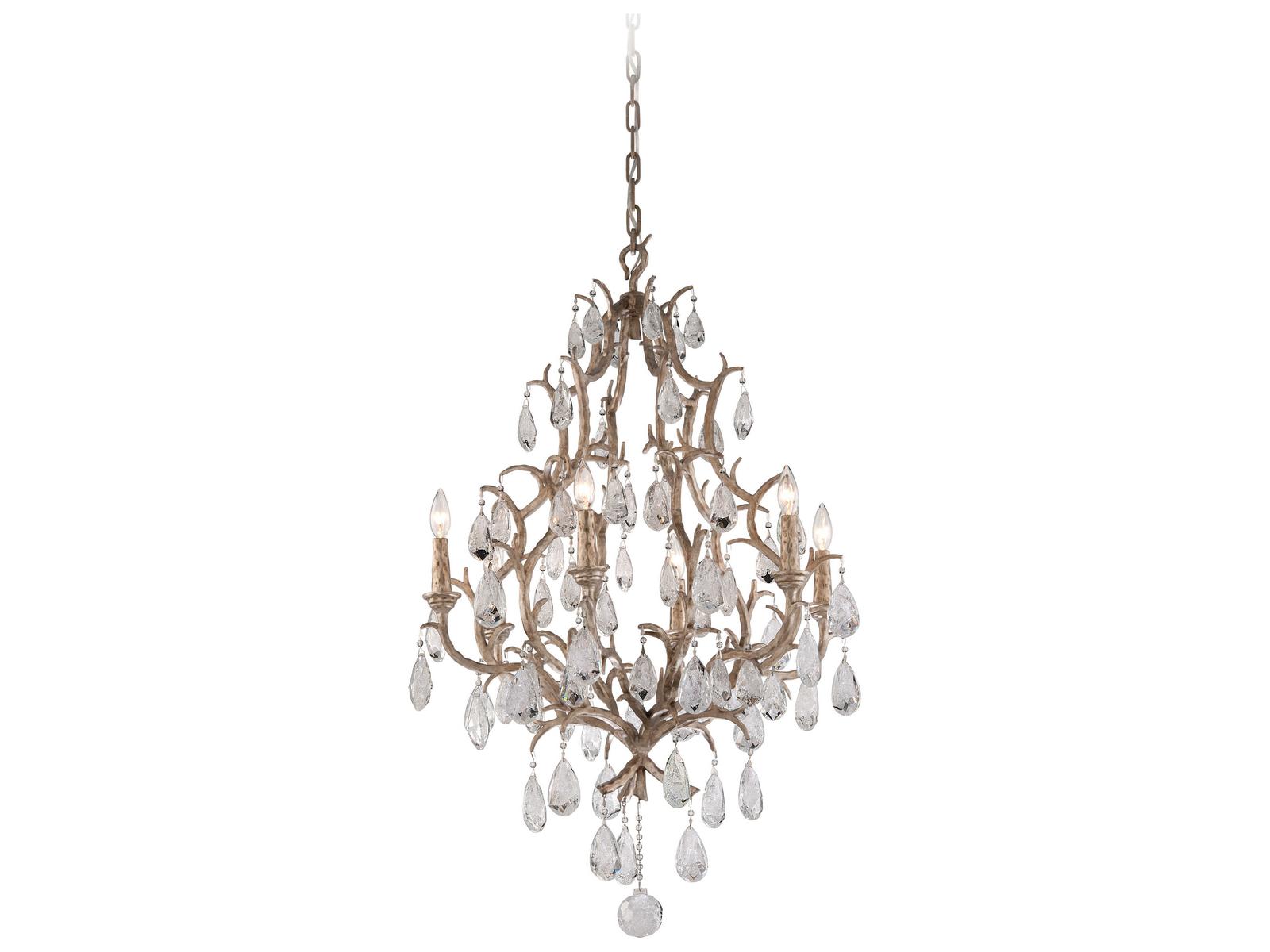 Corbett Lighting 6-Light Amadeus Chandelier in Stria Gold Leaf