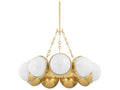 Corbett Lighting Althea 9-Light Chandelier in Vintage Polished Brass with Cloud Glass