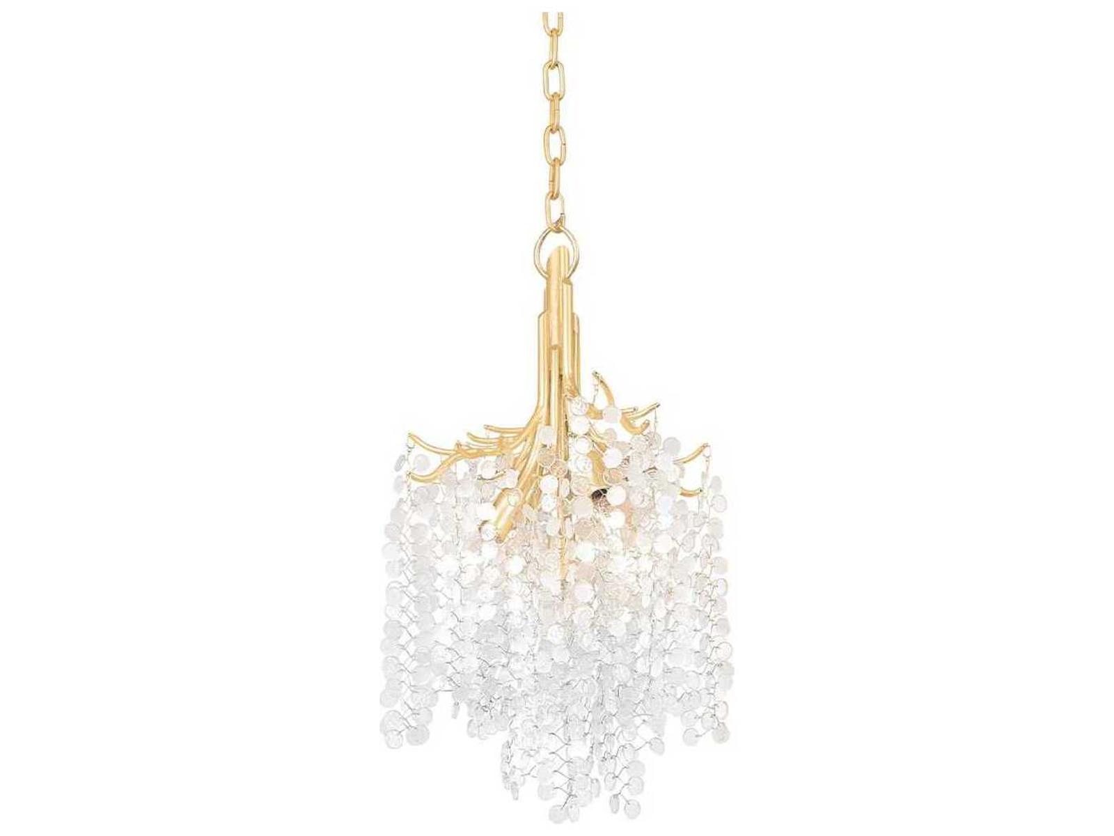 Corbett Lighting 5-Light Genoa Chandelier in Gold Leaf with Glass Drops