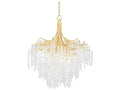 Corbett Lighting 9-Light Genoa Chandelier in Gold Leaf with Glass Drops