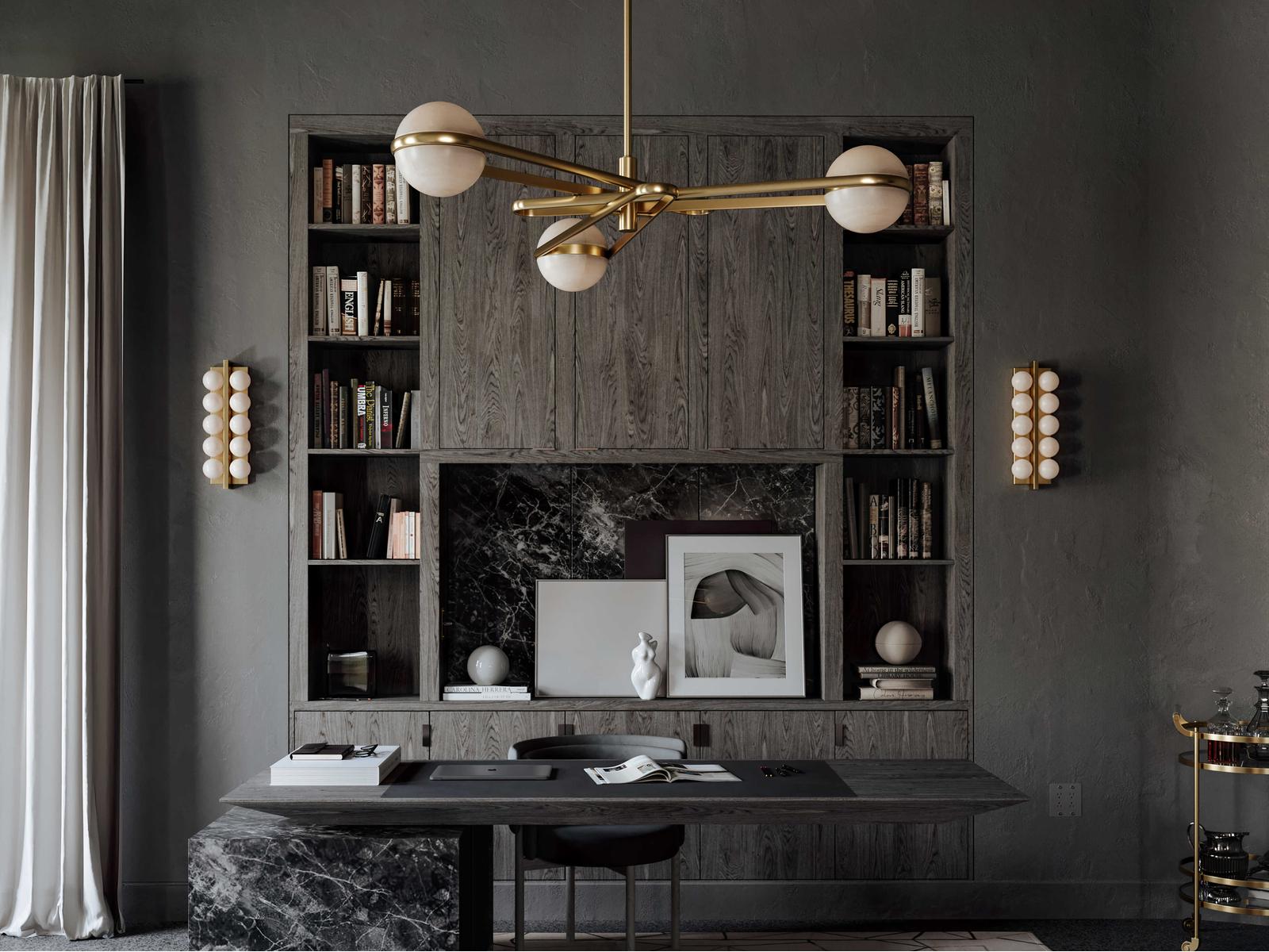 Corbett Lighting 6-Light Kyomi LED Chandelier in Vintage Brass