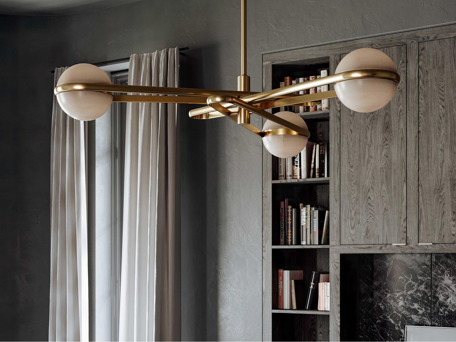 Corbett Lighting 6-Light Kyomi LED Chandelier in Vintage Brass