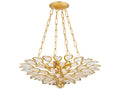 Corbett Lighting Vittoria 4-Light Chandelier in Gold Leaf with Craquelle Crystal