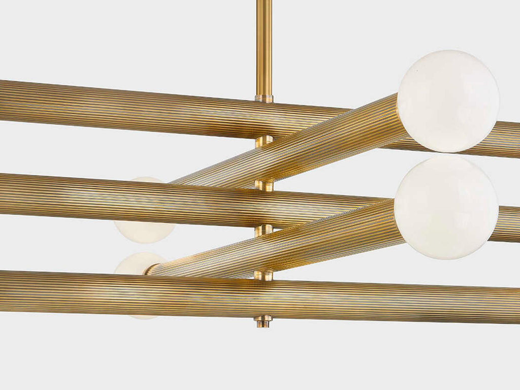 Corbett Lighting 10-Light Pienza Chandelier in Vintage Brass with Glass Orbs