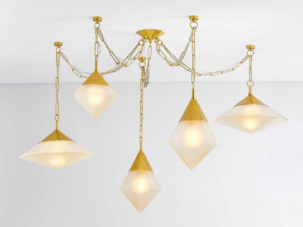 Corbett Lighting 5-Light Angelique Chandelier Vintage Polished Brass Modern
