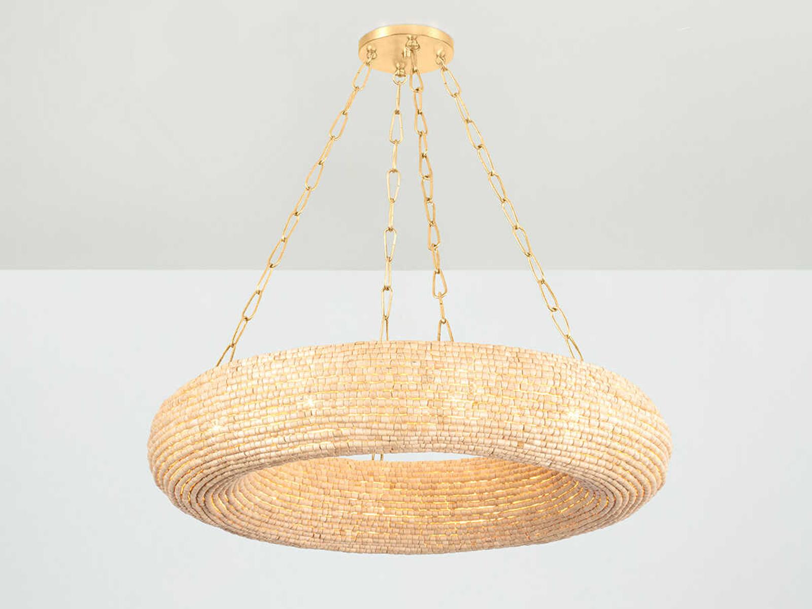 Corbett Lighting Lure 10-Light 36-Inch Chandelier in Vintage Gold Leaf