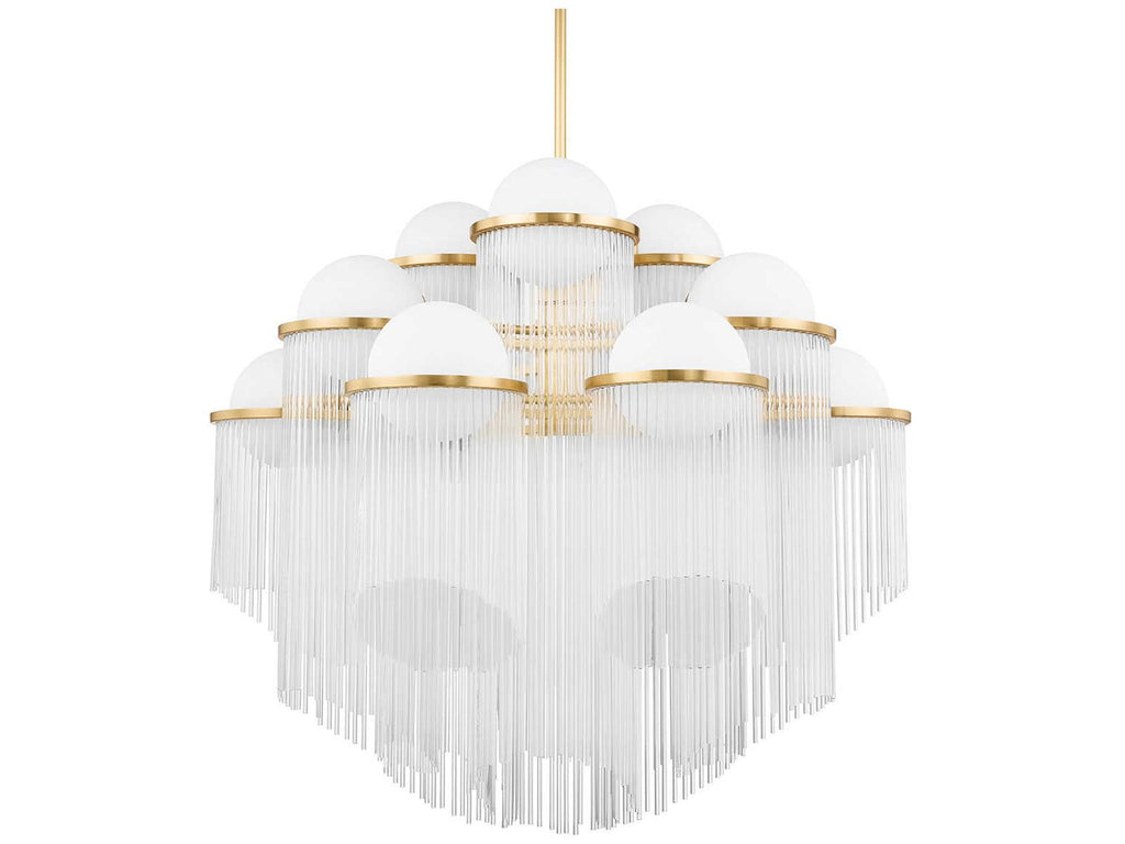 Corbett Lighting 12-Light Celestial Chandelier in Aged Brass