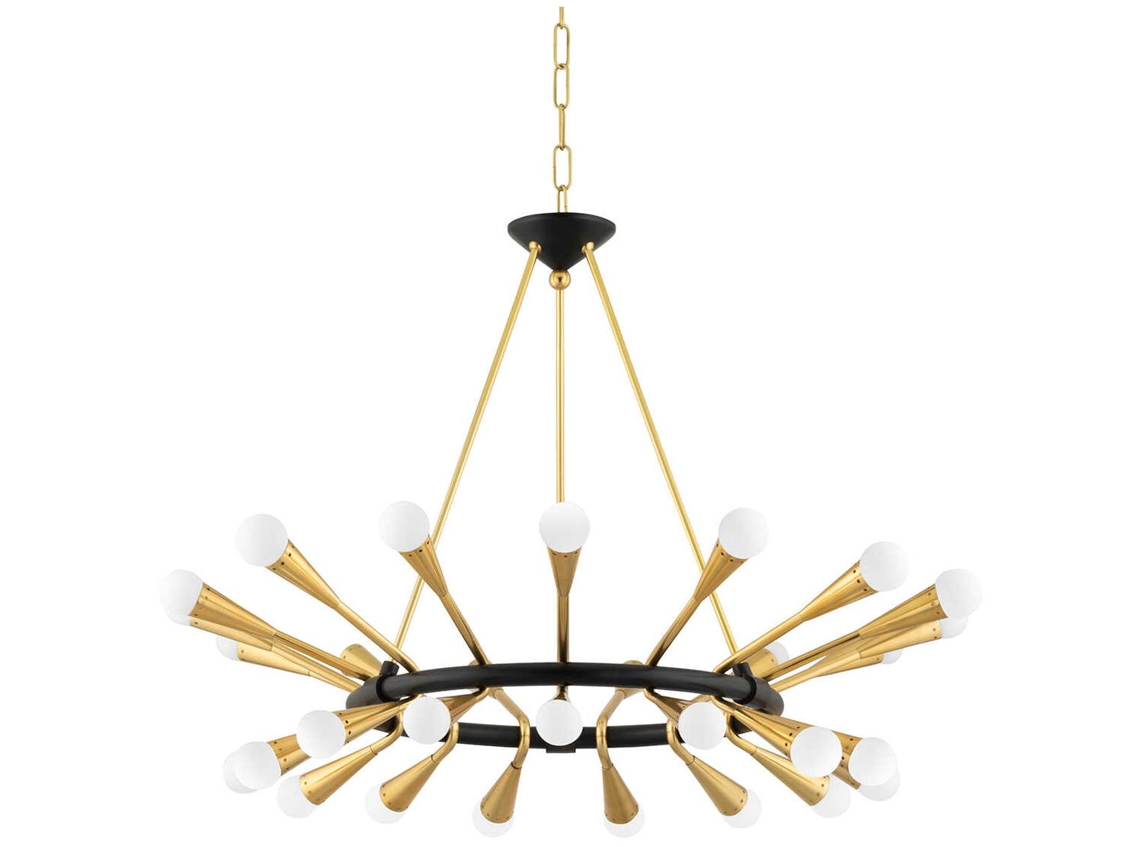 Corbett Lighting 30-Light Aries Chandelier in Vintage Polished Brass and Deep Bronze
