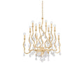 Corbett Lighting 12-Light Aveline Chandelier in Gold Leaf with Crystal Drops